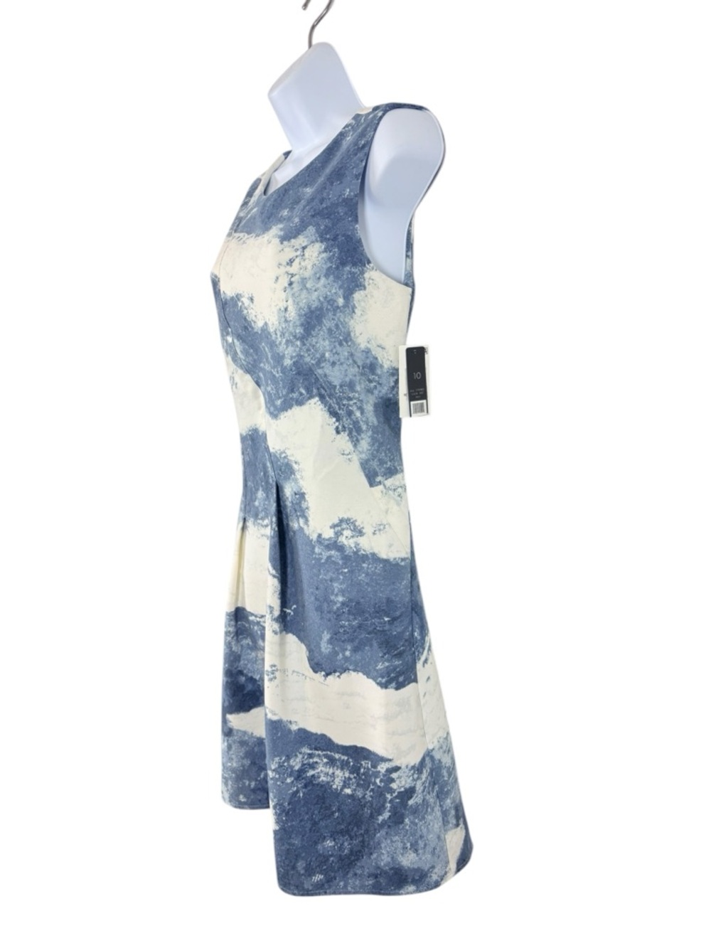 NIC+ZOE Blue and Cream Mini Dress - Picture 3 of 12